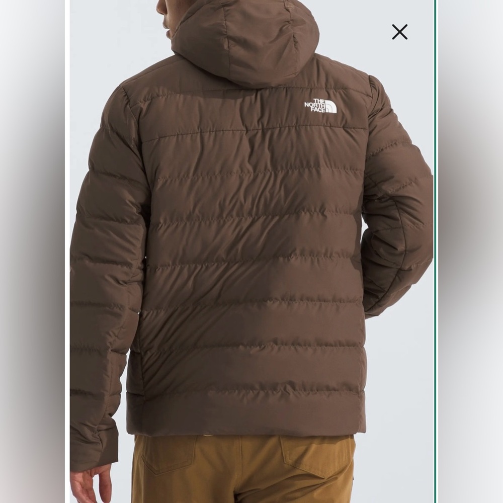Men’s The North Face Aconcagua 3 Hoodie Puffer Jacket Smokey Brown size L - Picture 2 of 10